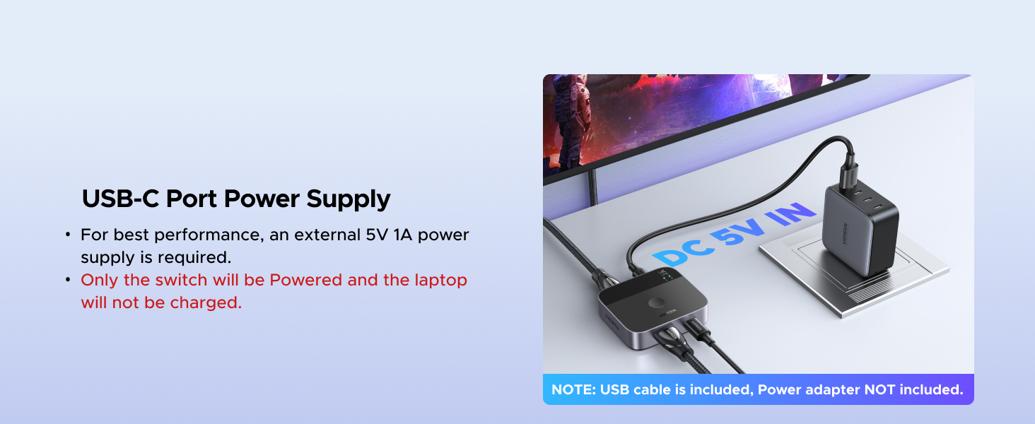 UGREEN 55452 USB-C+HDMI Switch 2-in-1 Out 4K@60Hz Aluminum Switcher for Laptops, MacBook Buy UGREEN 55452 USB-C+HDMI Switch 2-in-1 Out 4K@60Hz Aluminum Switcher for Laptops, MacBook Online in Pakistan - UGREEN PK