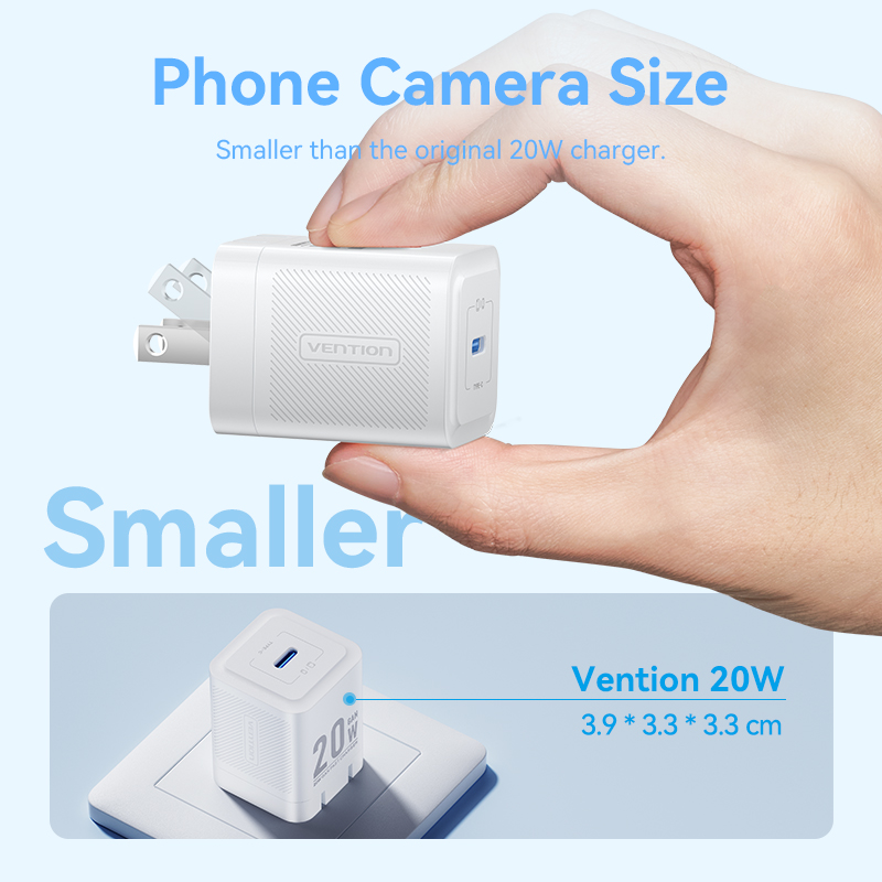 Buy VENTION 20W GaN Fast Mini Charger (US/EU/UK Plug) PD3.0, QC3.0 USB-C Wall Charger for iPhone 16/15/14 Pro Max, Samsung S25/S24 Ultra Online in Pakistan - UGREEN PK