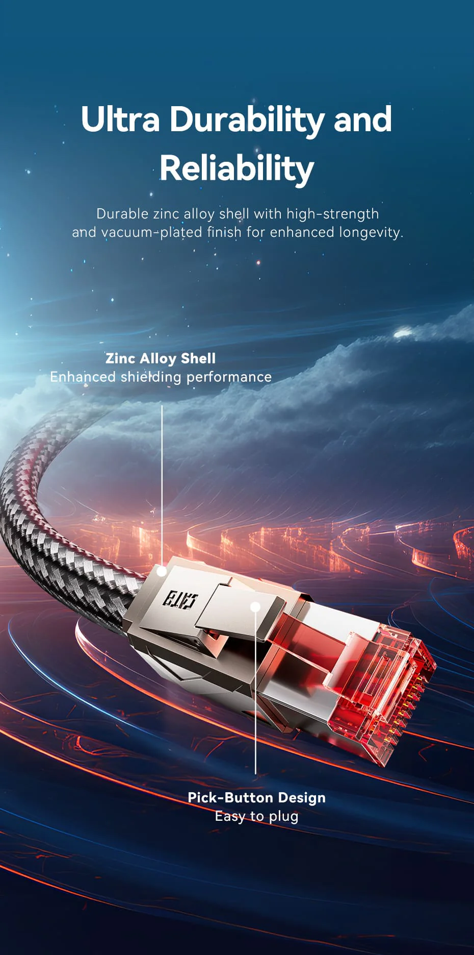 VENTION CAT 8 Gaming Ethernet Cable 40Gbps 2000MHz High-Speed SFTP Cotton Braided Patch Cord Buy VENTION CAT 8 Gaming Ethernet Cable 40Gbps 2000MHz High-Speed SFTP Cotton Braided Patch Cord Online in Pakistan - UGREEN PK
