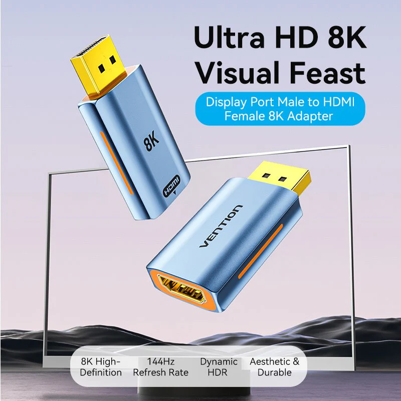Buy VENTION HFMH0 DisplayPort to HDMI 8K Adapter (Gray) Gold-Plated Connector Online in Pakistan - UGREEN PK