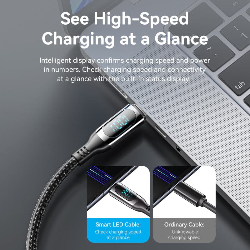 Buy VENTION TAYBAV 100W 5A USB-C to USB-C Cable (1.2 Meter) Smart LED Power Display for iPhone 16/15 Series Online in Pakistan - UGREEN PK