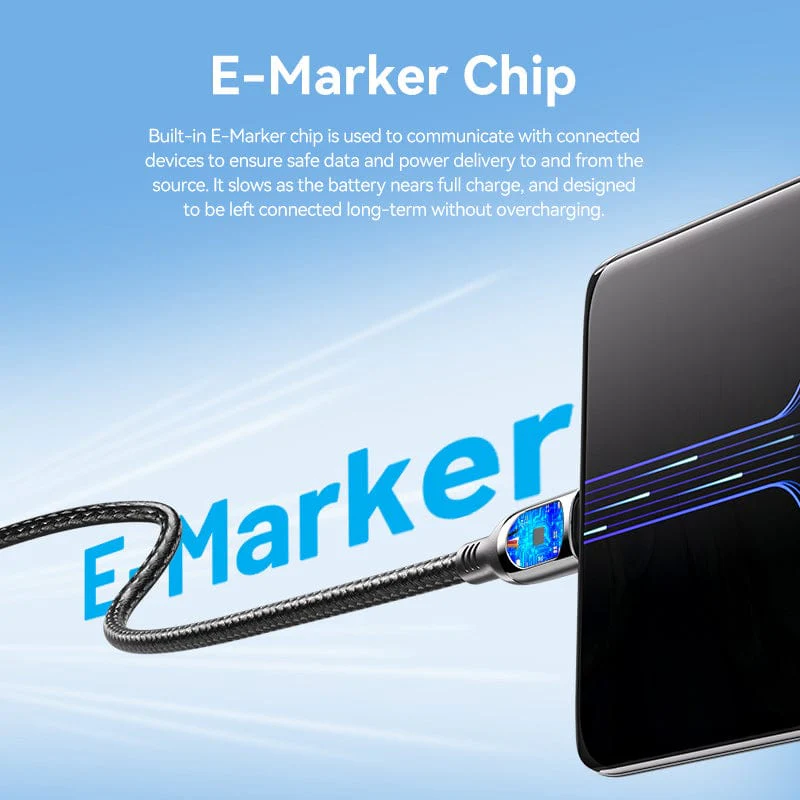 Buy VENTION TAYBAV 100W 5A USB-C to USB-C Cable (1.2 Meter) Smart LED Power Display for iPhone 16/15 Series Online in Pakistan - UGREEN PK