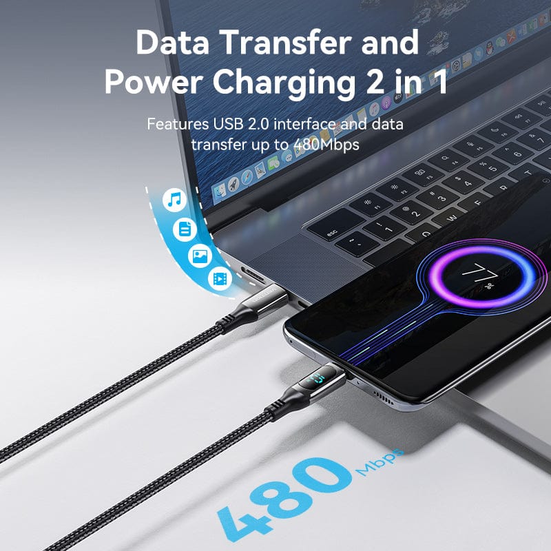 Buy VENTION TAYBAV 100W 5A USB-C to USB-C Cable (1.2 Meter) Smart LED Power Display for iPhone 16/15 Series Online in Pakistan - UGREEN PK
