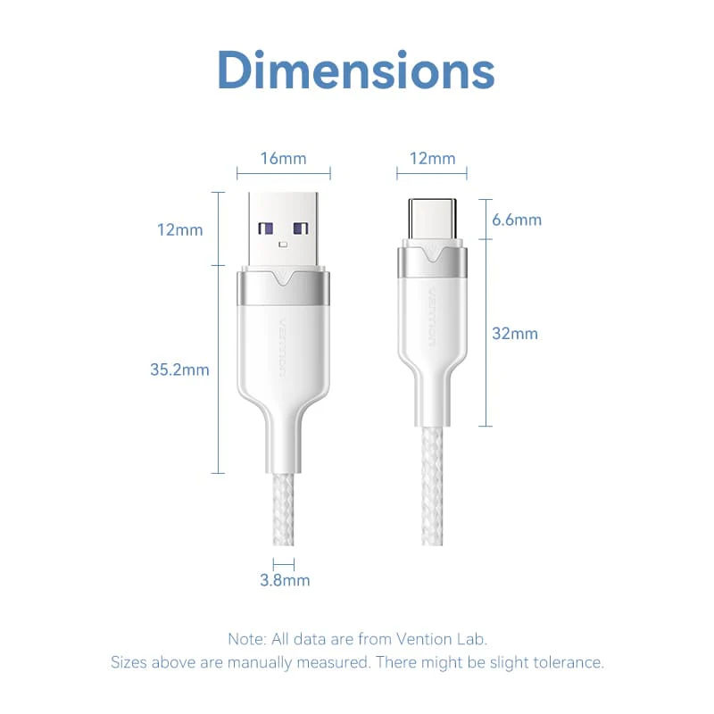 Buy VENTION USB 2.0 A to C Cable 100W PD 6A Fast Charging Cable for iPhone 16/15 Series Online in Pakistan - UGREEN PK