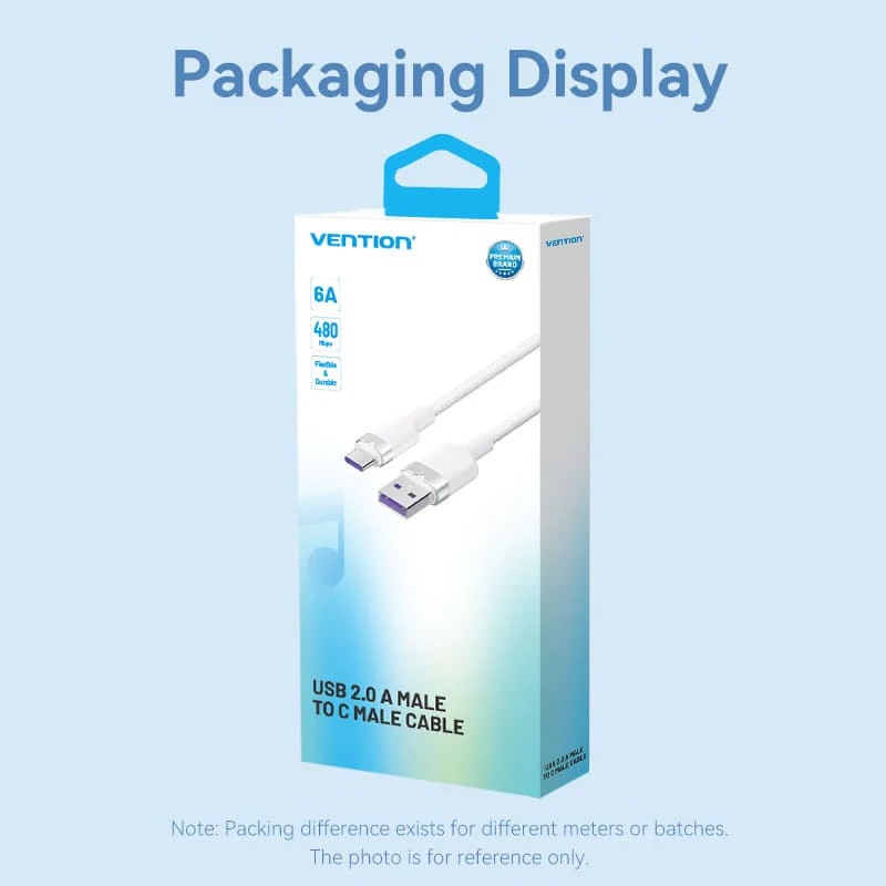 Buy VENTION USB 2.0 A to C Cable 100W PD 6A Fast Charging Cable for iPhone 16/15 Series Online in Pakistan - UGREEN PK