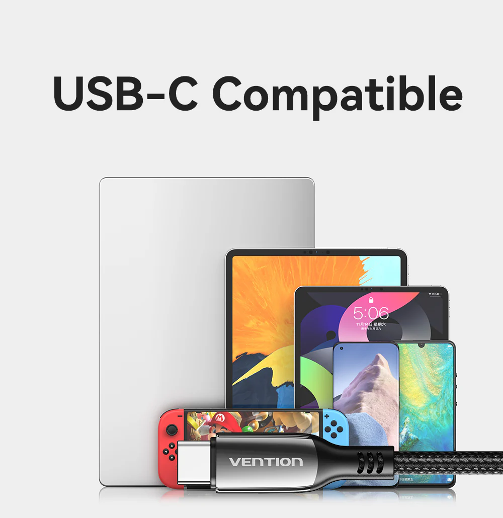 VENTION USB-C to USB-C Cable 100W 5A PD 3.0 Fast Charging Cable (E-Marker Chip) Nylon Braided for iPhone 16/15 Series Buy VENTION USB-C to USB-C Cable 100W 5A PD 3.0 Fast Charging Cable (E-Marker Chip) Nylon Braided for iPhone 16/15 Series Online in Pakistan - UGREEN PK
