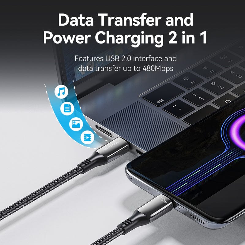 Buy VENTION USB-C to USB-C Cable 100W 5A PD 3.0 Fast Charging Cable (E-Marker Chip) Nylon Braided for iPhone 16/15 Series Online in Pakistan - UGREEN PK