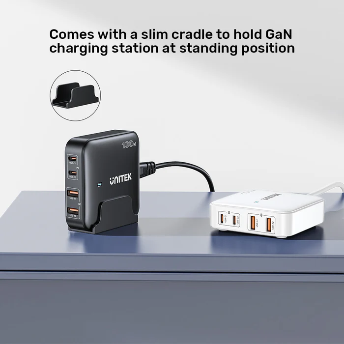 Buy UNITEK 100W Desktop GaN Charging Station 4-Port Fast Charger with Stand Online in Pakistan - UGREEN PK