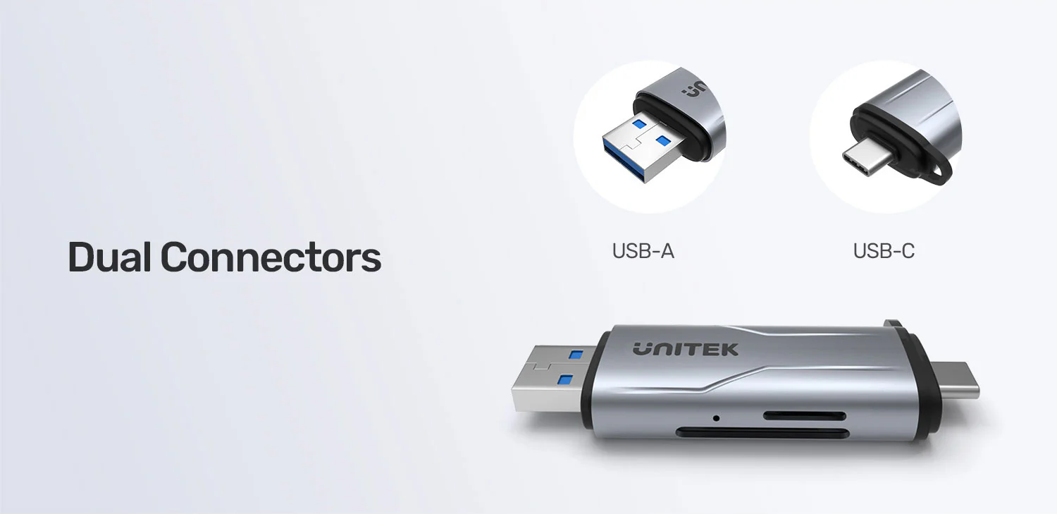 UNITEK 2-in-1 USB-C & USB-A SD 3.0 Card Reader Dual-Slot for SD/TF Cards Compatible with Windows/Mac/Android Buy UNITEK 2-in-1 USB-C & USB-A SD 3.0 Card Reader Dual-Slot for SD/TF Cards Compatible with Windows/Mac/Android Online in Pakistan - UGREEN PK