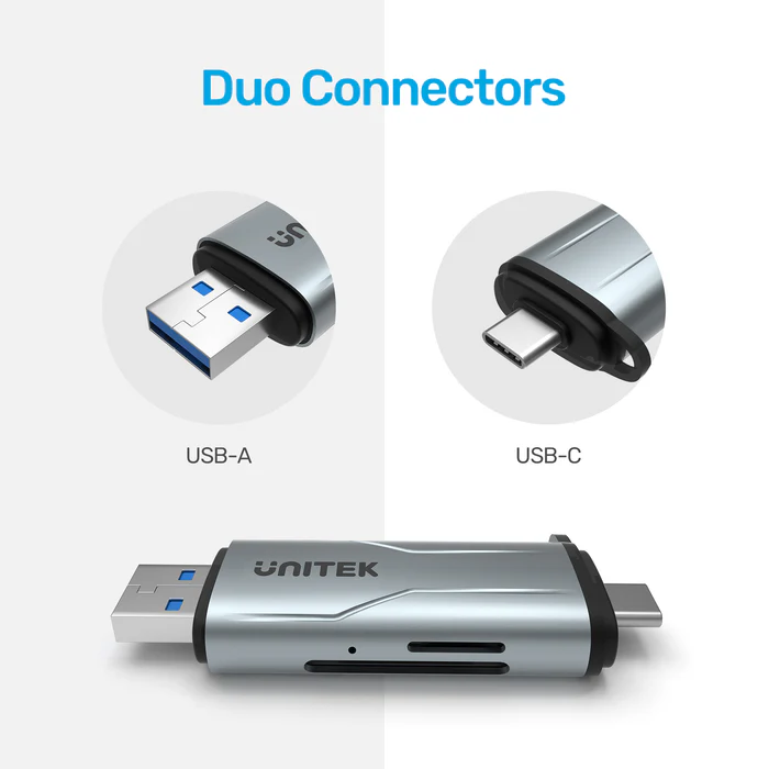 Buy UNITEK 2-in-1 USB-C & USB-A SD 3.0 Card Reader Dual-Slot for SD/TF Cards Compatible with Windows/Mac/Android Online in Pakistan - UGREEN PK