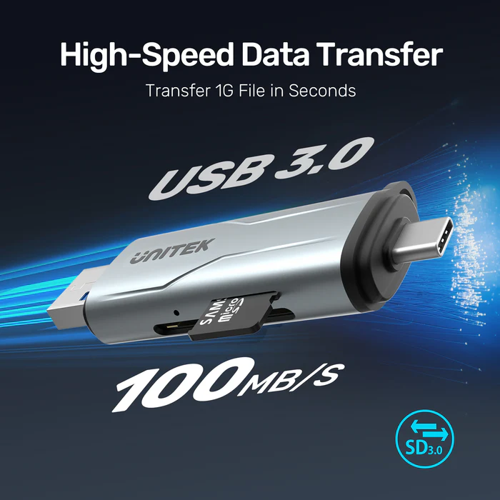 Buy UNITEK 2-in-1 USB-C & USB-A SD 3.0 Card Reader Dual-Slot for SD/TF Cards Compatible with Windows/Mac/Android Online in Pakistan - UGREEN PK