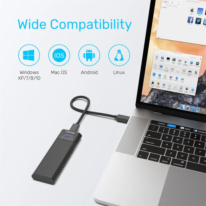 Buy UNITEK SolidForce PCIe/NVMe M.2 SSD Enclosure Lite, USB-C 10Gbps NVMe Adapter Online in Pakistan - UGREEN PK