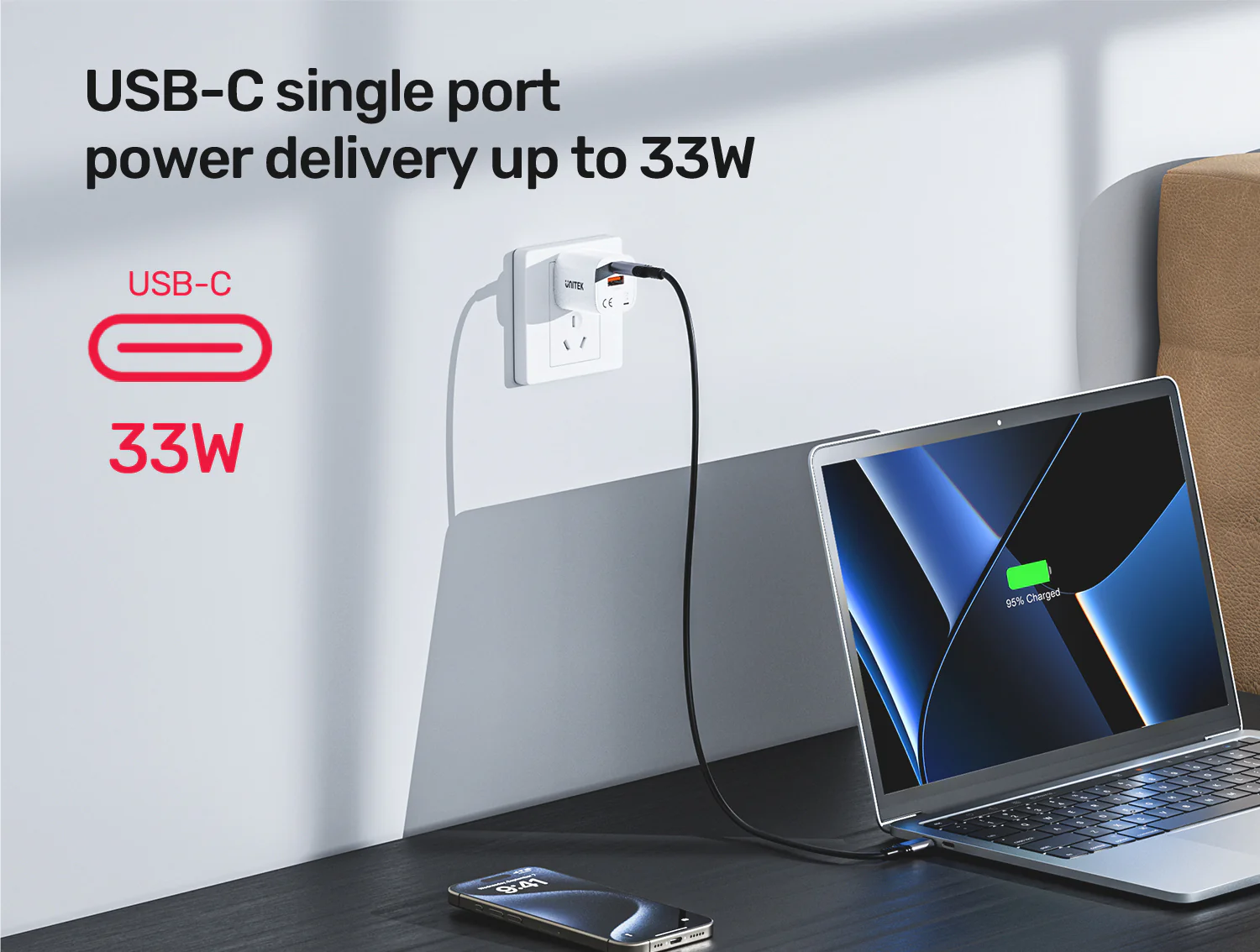 UNITEK 33W Dual Port Wall Charger PD & QC 3.0 Fast Charger for iPhone 16/15 Samsung Galaxy S25/S24 Buy UNITEK 33W Dual Port Wall Charger PD & QC 3.0 Fast Charger for iPhone 16/15 Samsung Galaxy S25/S24 Online in Pakistan - UGREEN PK