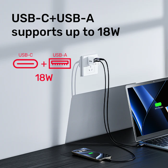 Buy UNITEK 33W Dual Port Wall Charger PD & QC 3.0 Fast Charger for iPhone 16/15 Samsung Galaxy S25/S24 Online in Pakistan - UGREEN PK