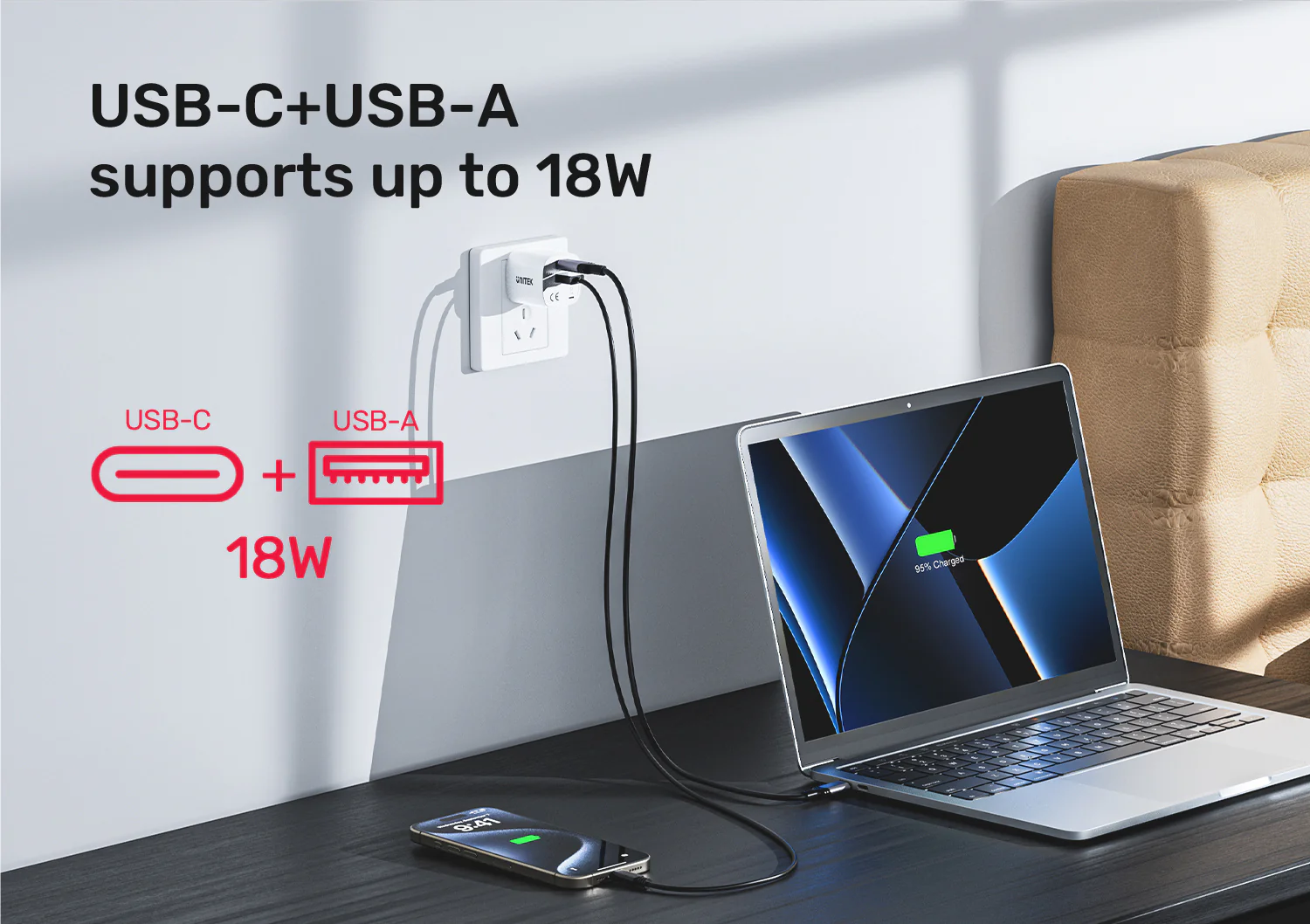 UNITEK 33W Dual Port Wall Charger PD & QC 3.0 Fast Charger for iPhone 16/15 Samsung Galaxy S25/S24 Buy UNITEK 33W Dual Port Wall Charger PD & QC 3.0 Fast Charger for iPhone 16/15 Samsung Galaxy S25/S24 Online in Pakistan - UGREEN PK
