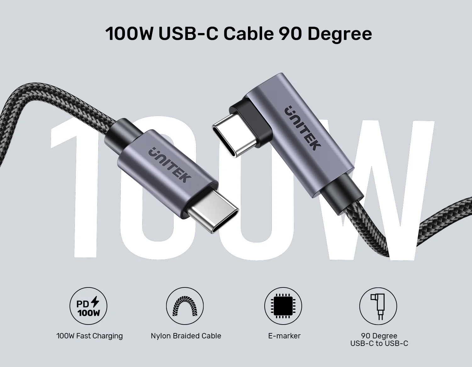 UNITEK 90 Degree USB-C to USB-C 100W Fast Charging Cable (0.5 Meter) Buy UNITEK 90 Degree USB-C to USB-C 100W Fast Charging Cable (0.5 Meter) Online in Pakistan - UGREEN PK