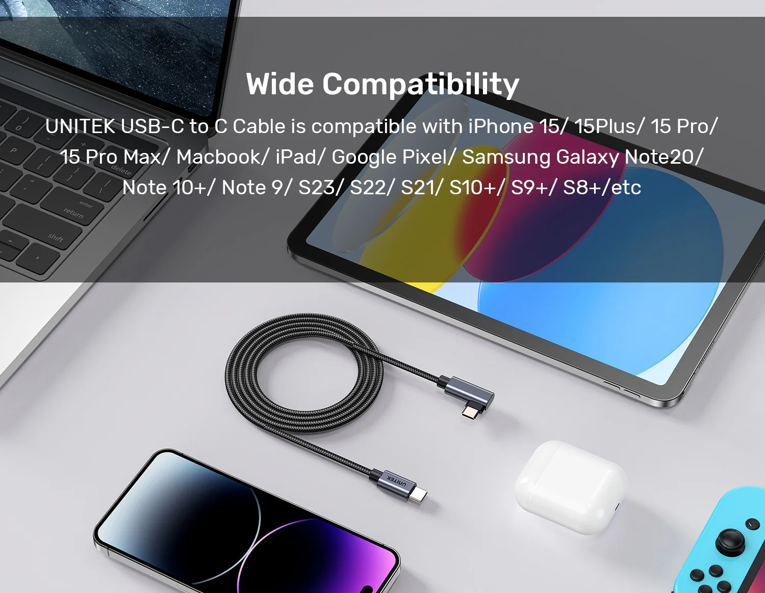 UNITEK 90 Degree USB-C to USB-C 100W Fast Charging Cable (0.5 Meter) Buy UNITEK 90 Degree USB-C to USB-C 100W Fast Charging Cable (0.5 Meter) Online in Pakistan - UGREEN PK