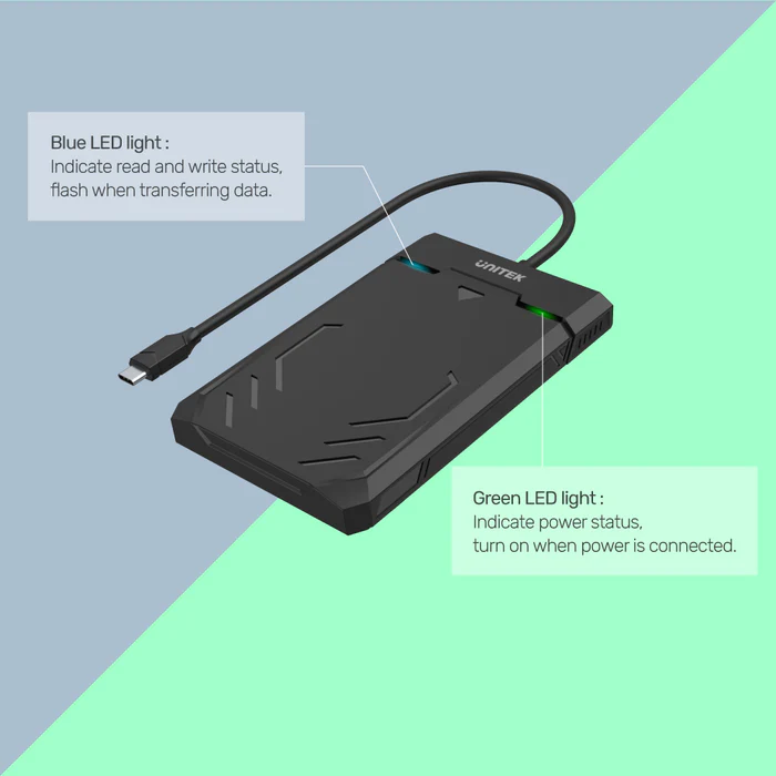 Buy UNITEK DiskGuard Raiden 2.5" USB-C to SATA III HDD/SSD Enclosure, USB 3.0 (5Gbps) External Hard Drive Case Online in Pakistan - UGREEN PK