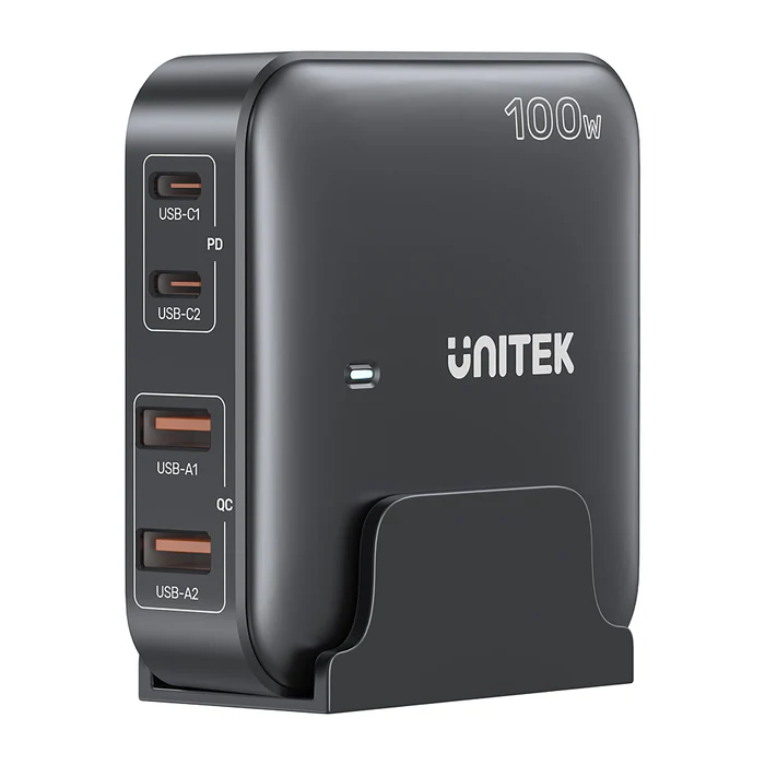 Buy UNITEK 100W Desktop GaN Charging Station 4-Port Fast Charger with Stand Online in Pakistan - UGREEN PK