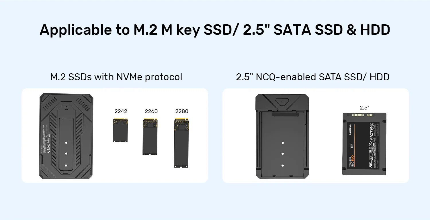 UNITEK USB 3.2 Gen2 M.2 NVMe & SATA SSD Enclosure Supports PCIe NVMe 2242/2260/2280 & 2.5 Buy UNITEK USB 3.2 Gen2 M.2 NVMe & SATA SSD Enclosure Supports PCIe NVMe 2242/2260/2280 & 2.5