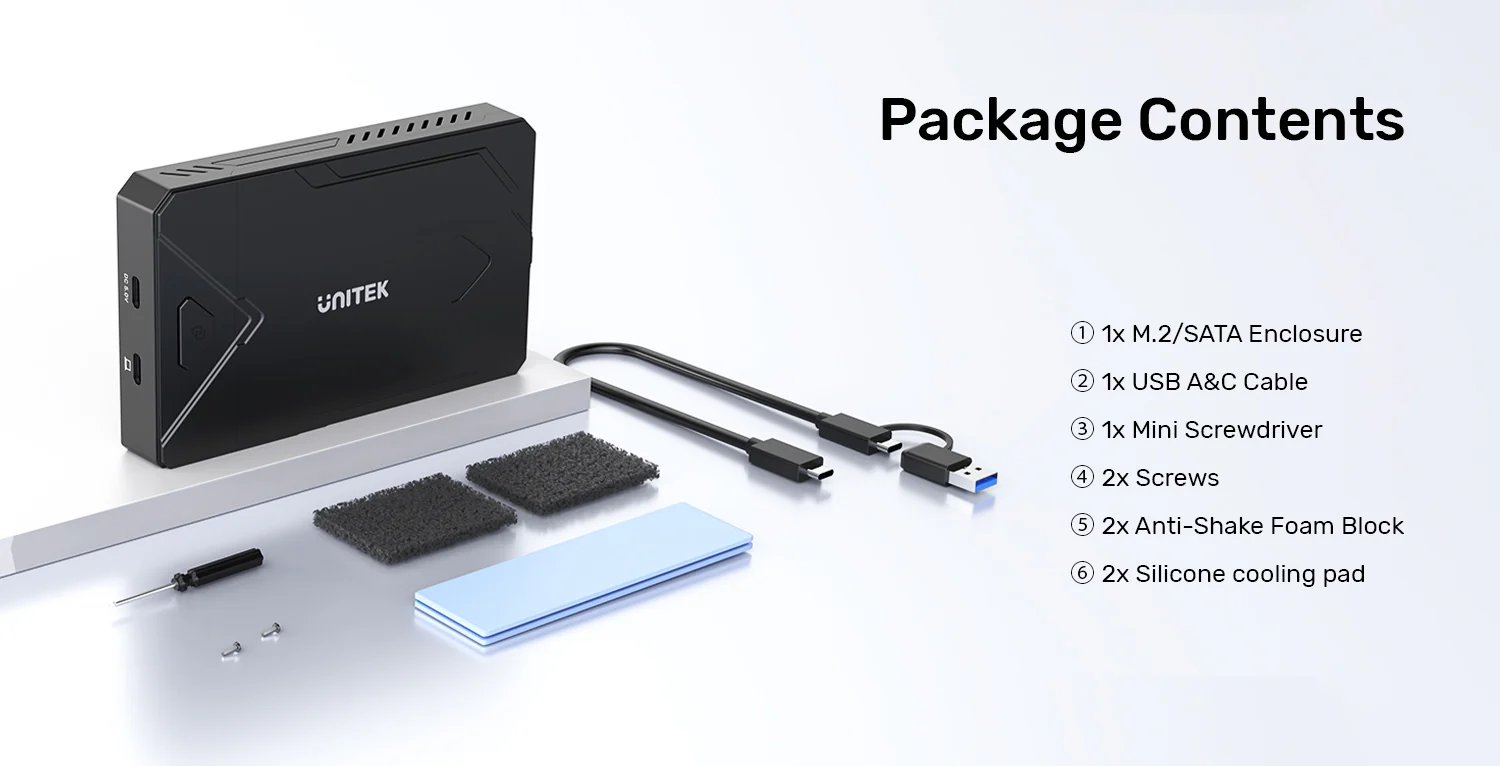 UNITEK USB 3.2 Gen2 M.2 NVMe & SATA SSD Enclosure Supports PCIe NVMe 2242/2260/2280 & 2.5 Buy UNITEK USB 3.2 Gen2 M.2 NVMe & SATA SSD Enclosure Supports PCIe NVMe 2242/2260/2280 & 2.5