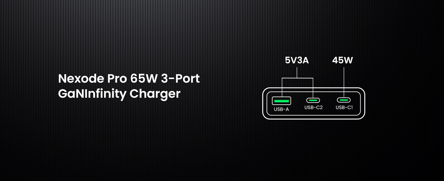 UGREEN 15816 Nexode Pro 65W GaN Charger 3-Port Flat Fast Wall Charger for MacBook Air, iPhone 16/15, Galaxy S24/S23 Buy UGREEN 15816 Nexode Pro 65W GaN Charger 3-Port Flat Fast Wall Charger for MacBook Air, iPhone 16/15, Galaxy S24/S23 Online in Pakistan - UGREEN PK