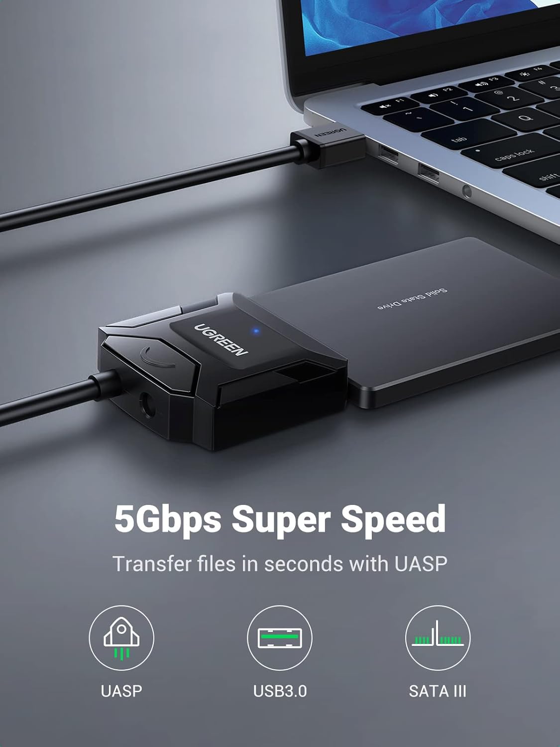 Buy UGREEN 20231 SATA to USB 3.0 Adapter Cable 5Gbps UASP Online in Pakistan - UGREEN PK