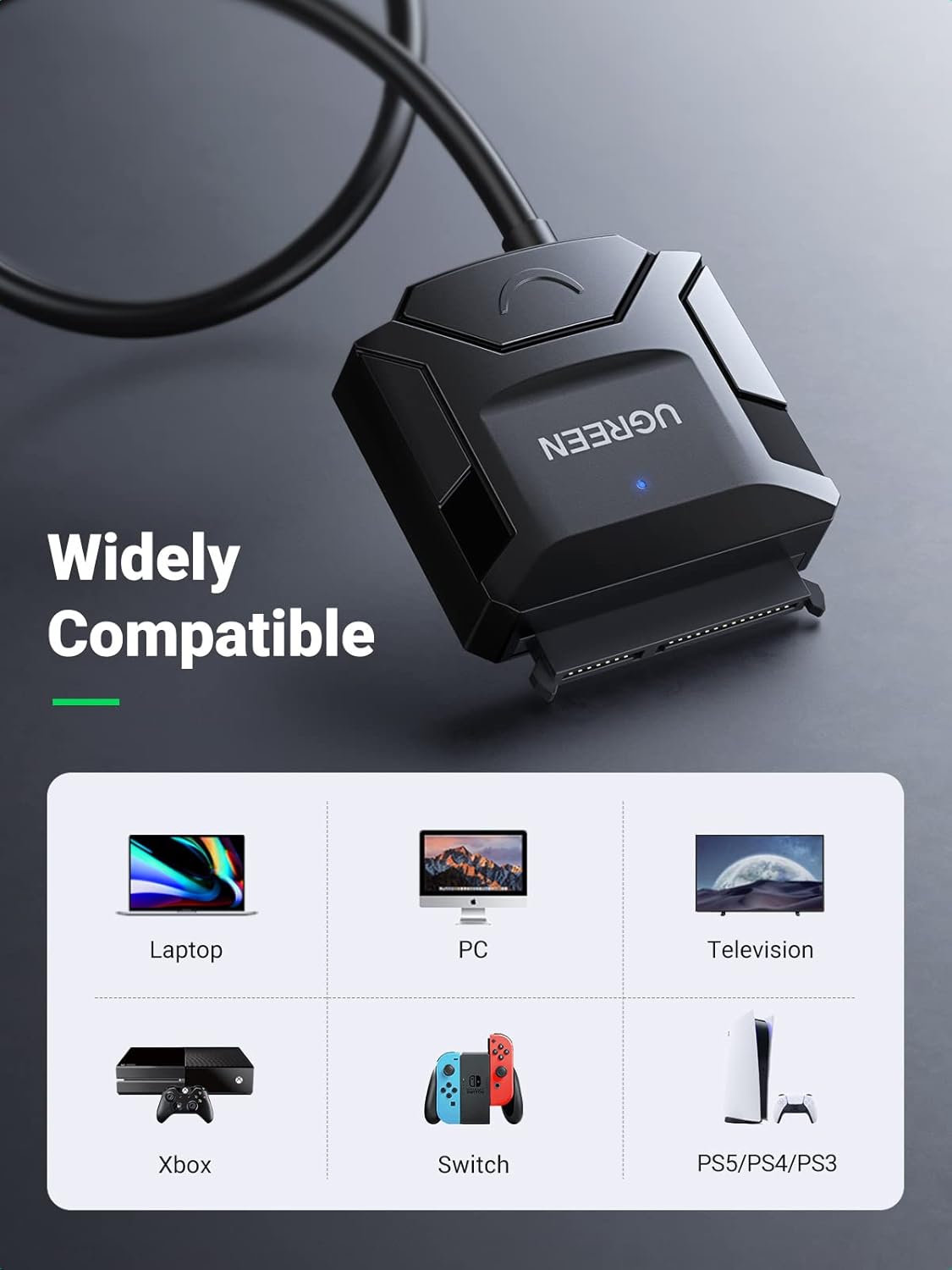 Buy UGREEN 20231 SATA to USB 3.0 Adapter Cable 5Gbps UASP Online in Pakistan - UGREEN PK