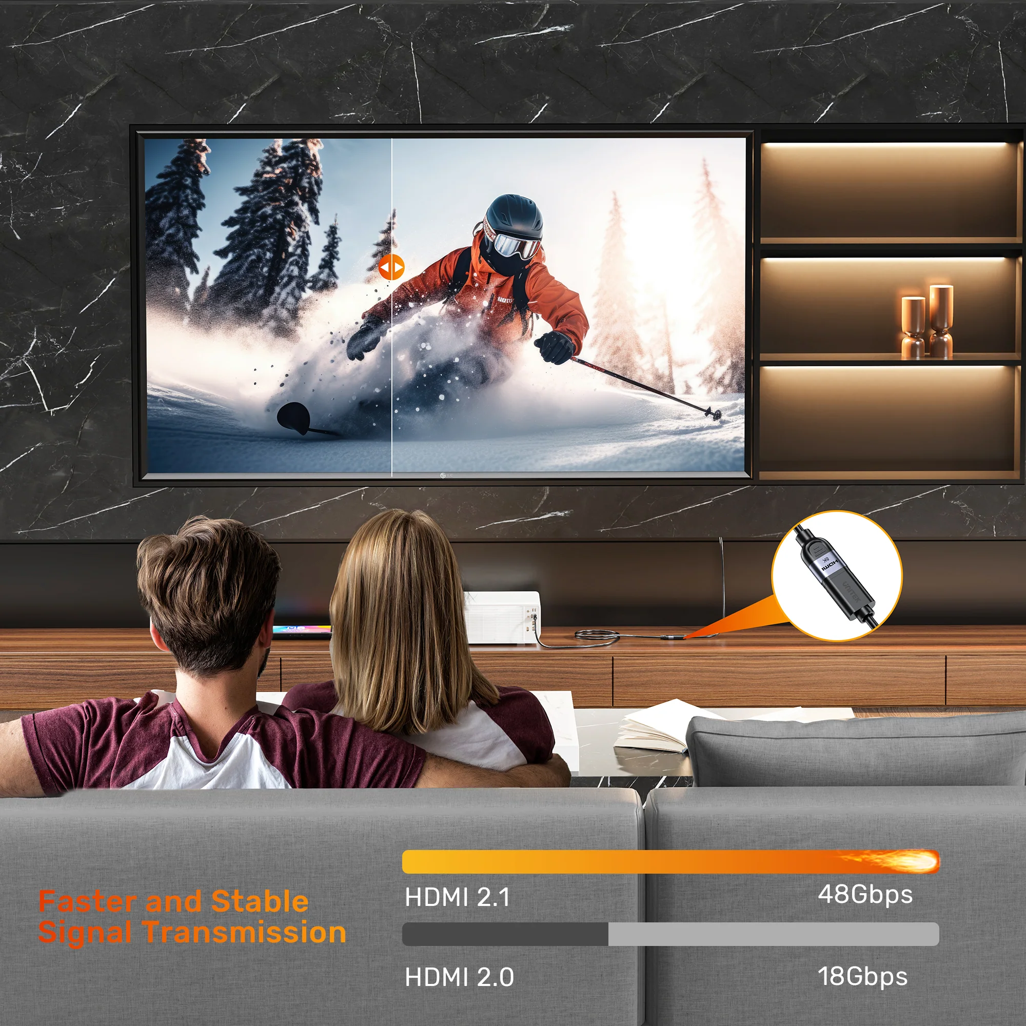Buy UNITEK Ultra Stream 8K HDMI Extension Cable (1 Meter) 8K@60Hz, 4K@120Hz Online in Pakistan - UGREEN PK