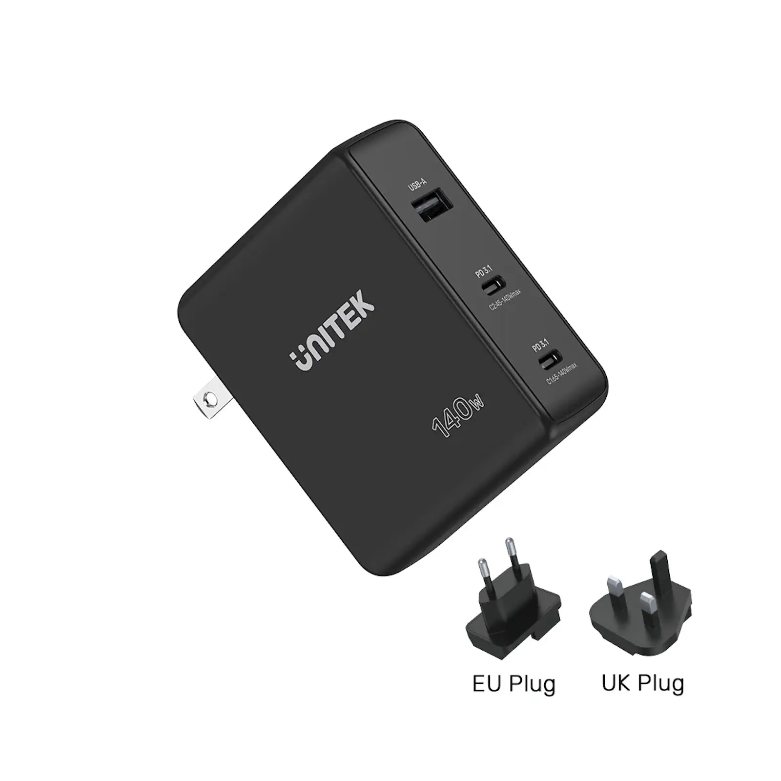 Buy UNITEK 140W PD 3.1 GaN Wall Charger with US/EU/UK Plug for iPhone 16/15 Samsung S25/24 Online in Pakistan - UGREEN PK