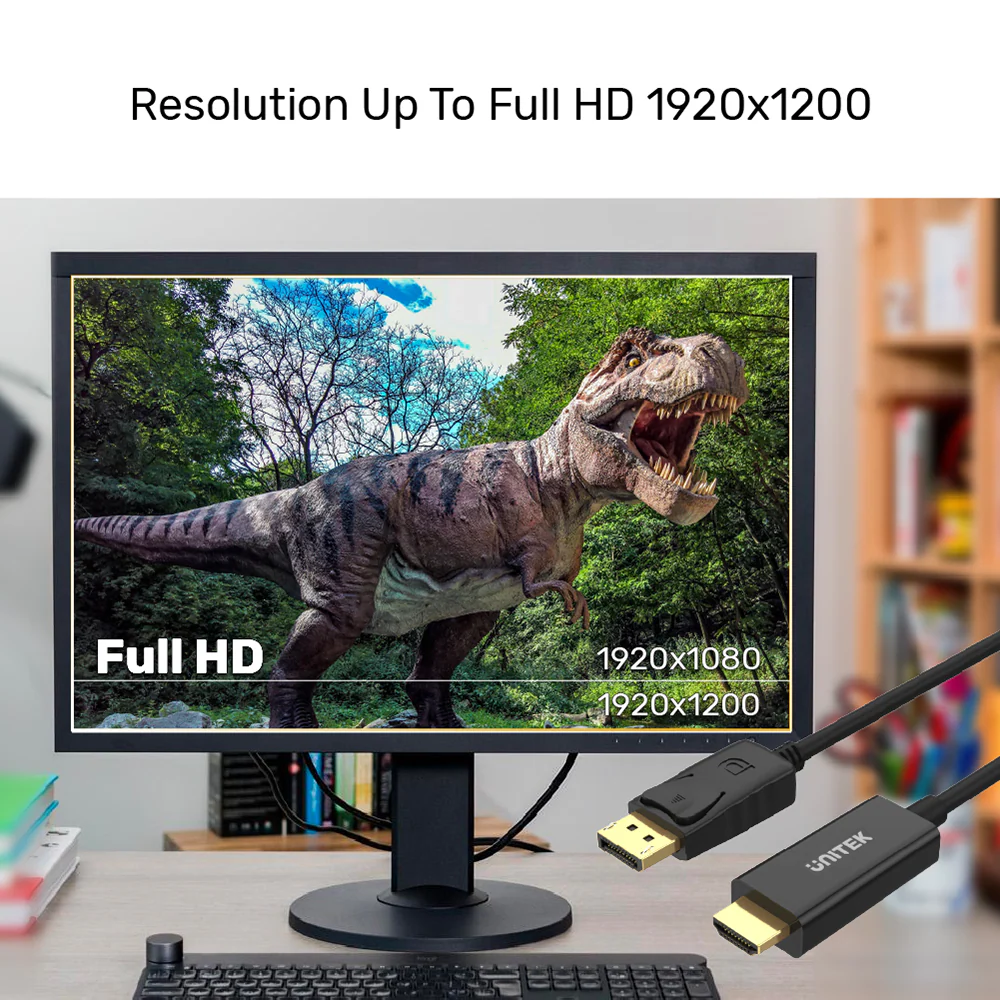 Buy UNITEK Y-5118CA DisplayPort to HDMI Cable (1.8 Meter) 1080P Full HD Online in Pakistan - UGREEN PK