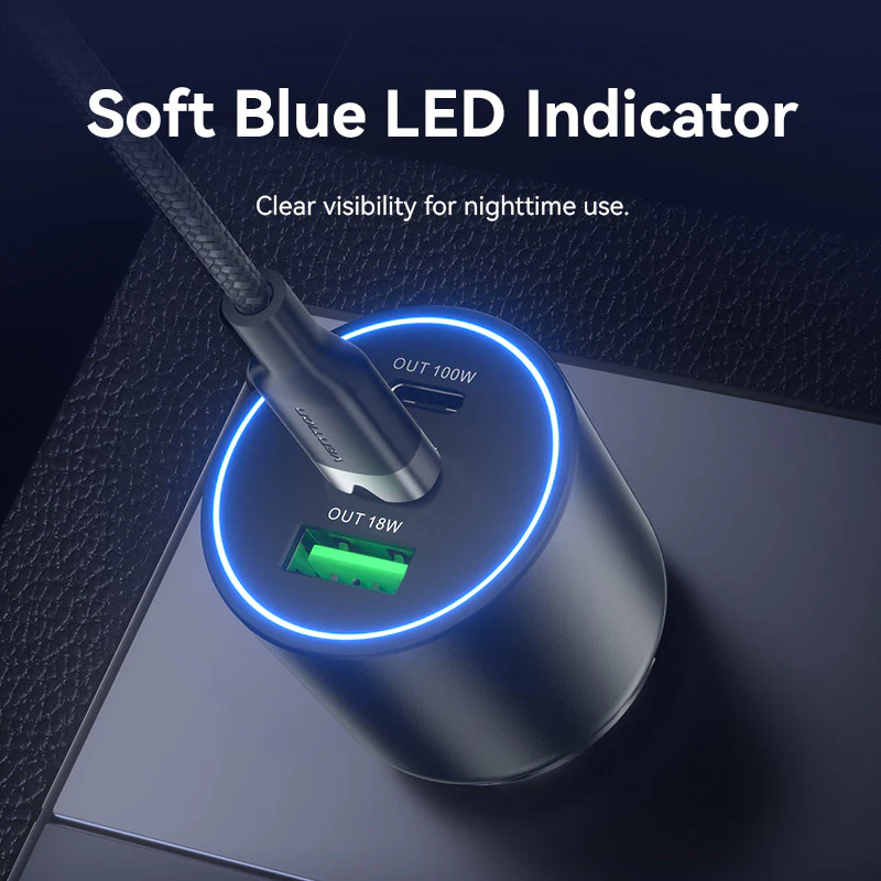 Buy VENTION FFQB0 100W USB C Car Charger Smart Trickle Charging Online in Pakistan - UGREEN PK