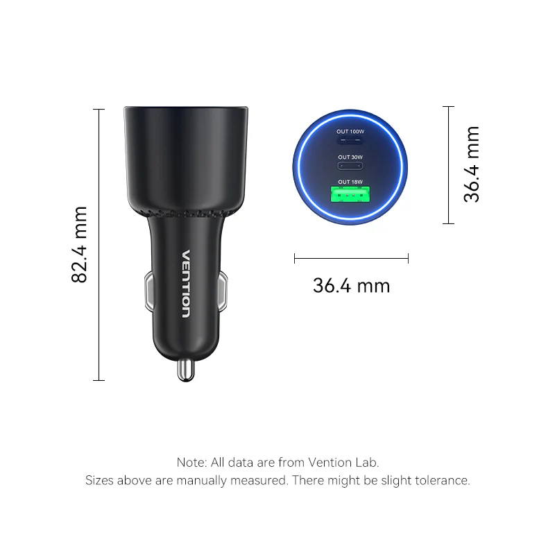 Buy VENTION FFQB0 100W USB C Car Charger Smart Trickle Charging Online in Pakistan - UGREEN PK