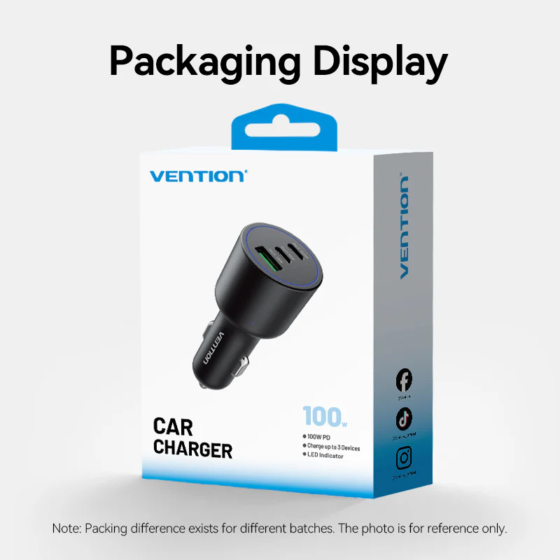 Buy VENTION FFQB0 100W USB C Car Charger Smart Trickle Charging Online in Pakistan - UGREEN PK