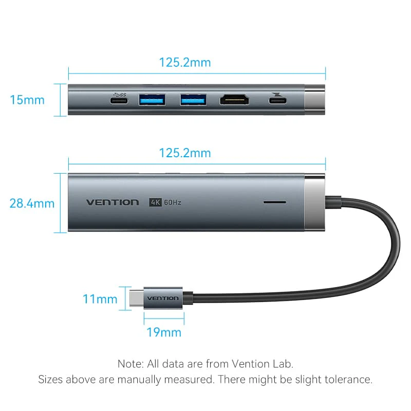 Buy VENTION TGNHB 6-in-1 USB-C 3.2 Gen1 Docking Station (4K@60Hz, 100W PD, Gigabit Ethernet) Online in Pakistan - UGREEN PK