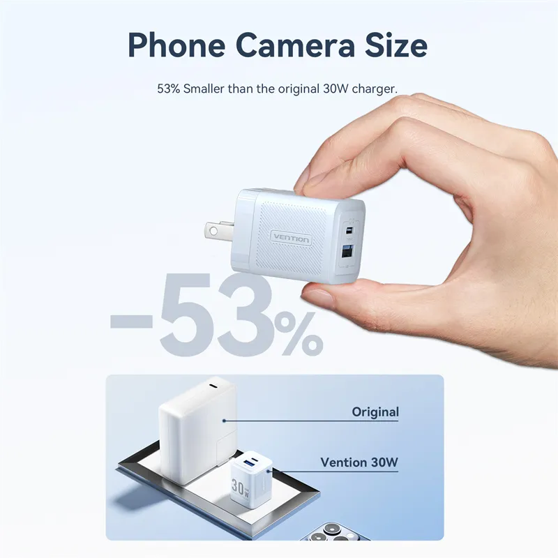 Buy VENTION 30W GaN Dual Port Charger with 60W USB-C Cable PD3.0/PPS, Fast Charging for iPhone 16/15, Galaxy S24/S23 Online in Pakistan - UGREEN PK