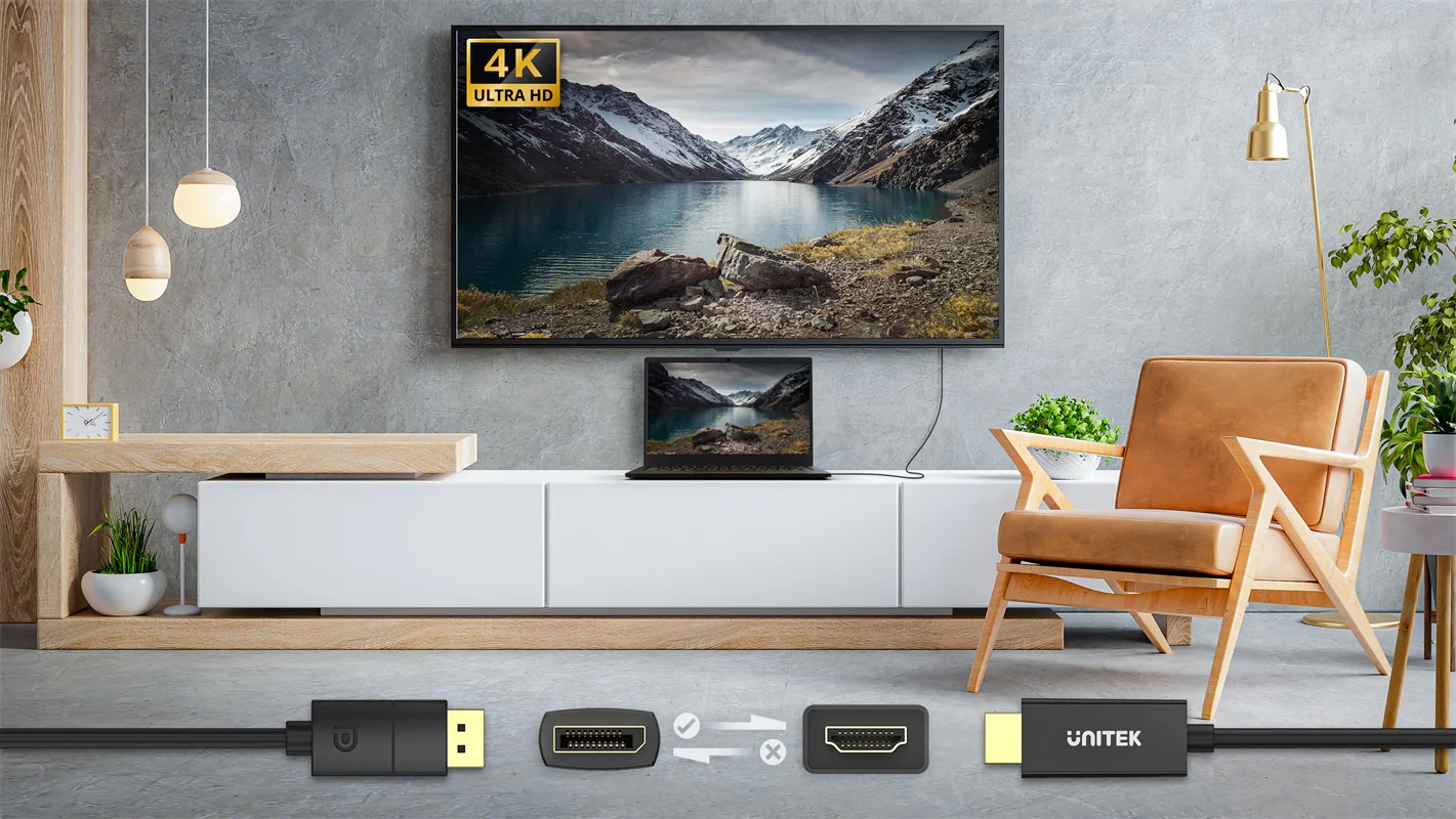 UNITEK V1608A DisplayPort 1.2 to HDMI 4K Cable 1.8 Meter Buy UNITEK V1608A DisplayPort 1.2 to HDMI 4K Cable 1.8 Meter Online in Pakistan - UGREEN PK