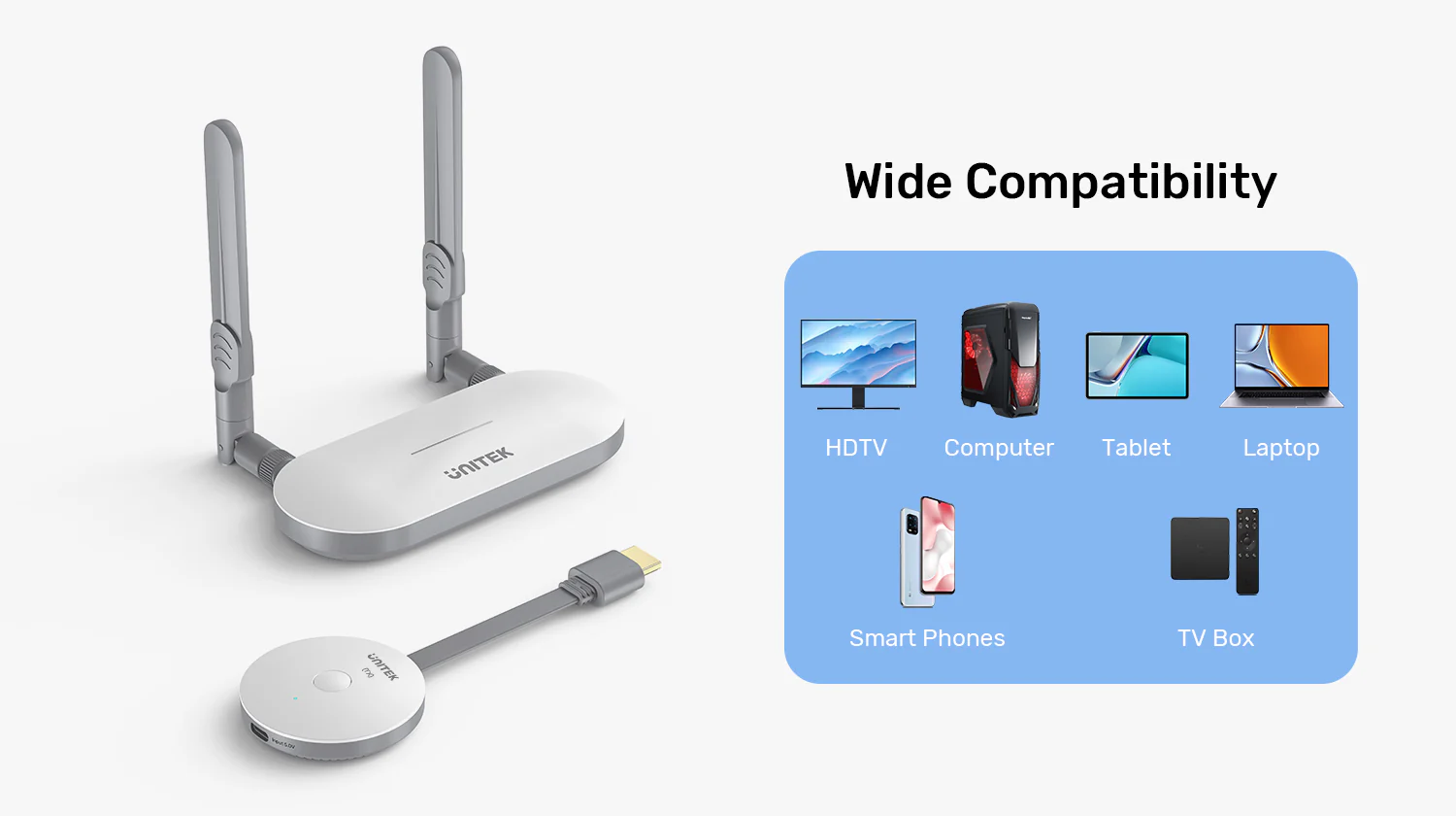 UNITEK Wireless HDMI Transmitter and Receiver Kit 1080P@60Hz Full HD 50M Range Buy UNITEK Wireless HDMI Transmitter and Receiver Kit 1080P@60Hz Full HD 50M Range Online in Pakistan - UGREEN PK