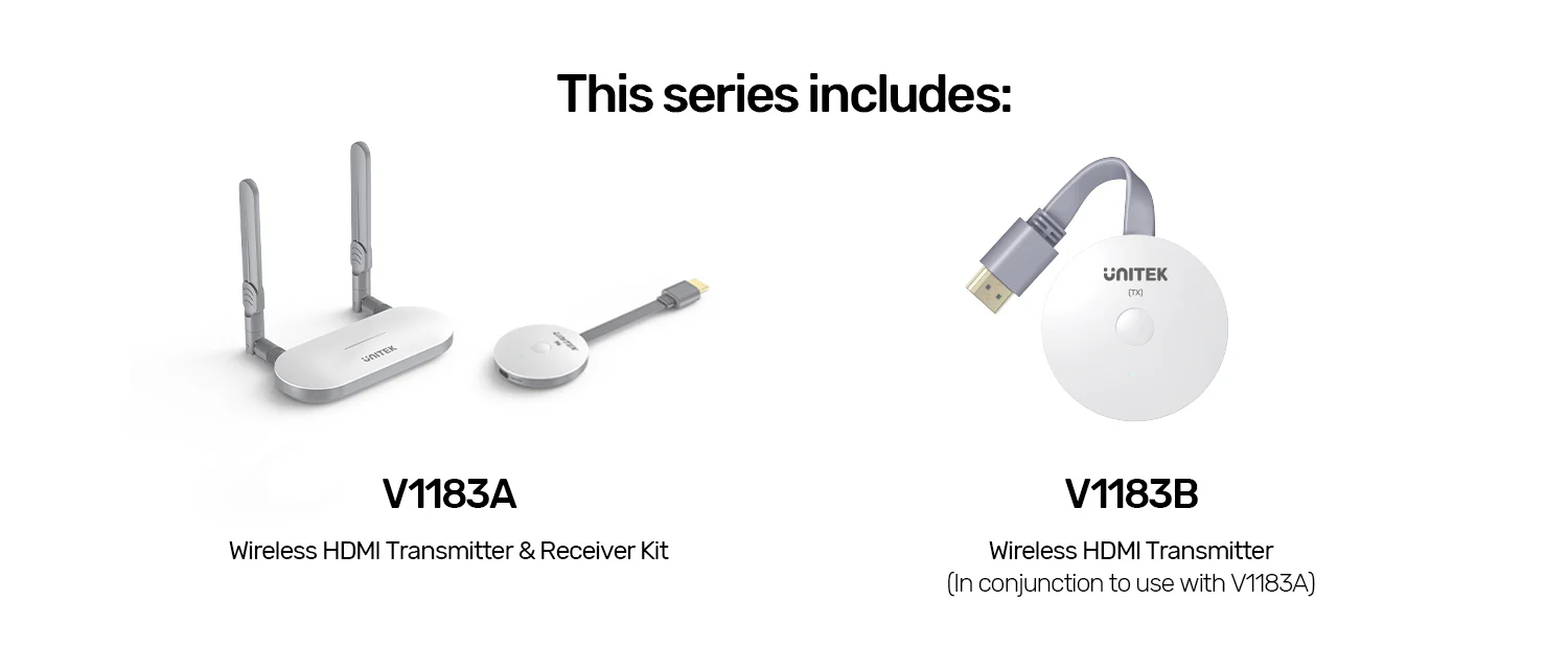 UNITEK Wireless HDMI Transmitter and Receiver Kit 1080P@60Hz Full HD 50M Range Buy UNITEK Wireless HDMI Transmitter and Receiver Kit 1080P@60Hz Full HD 50M Range Online in Pakistan - UGREEN PK