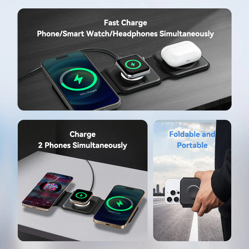 Buy VENTION 3-in-1 15W Wireless Charging Pad with MagSafe and LED Night Light Online in Pakistan - UGREEN PK