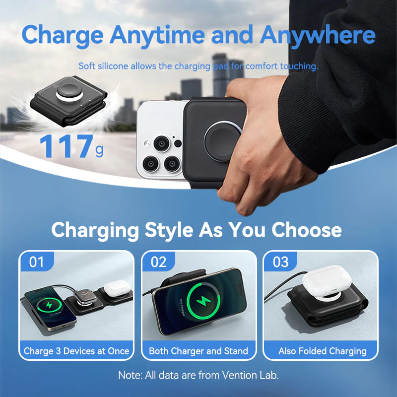 Buy VENTION 3-in-1 15W Wireless Charging Pad with MagSafe and LED Night Light Online in Pakistan - UGREEN PK
