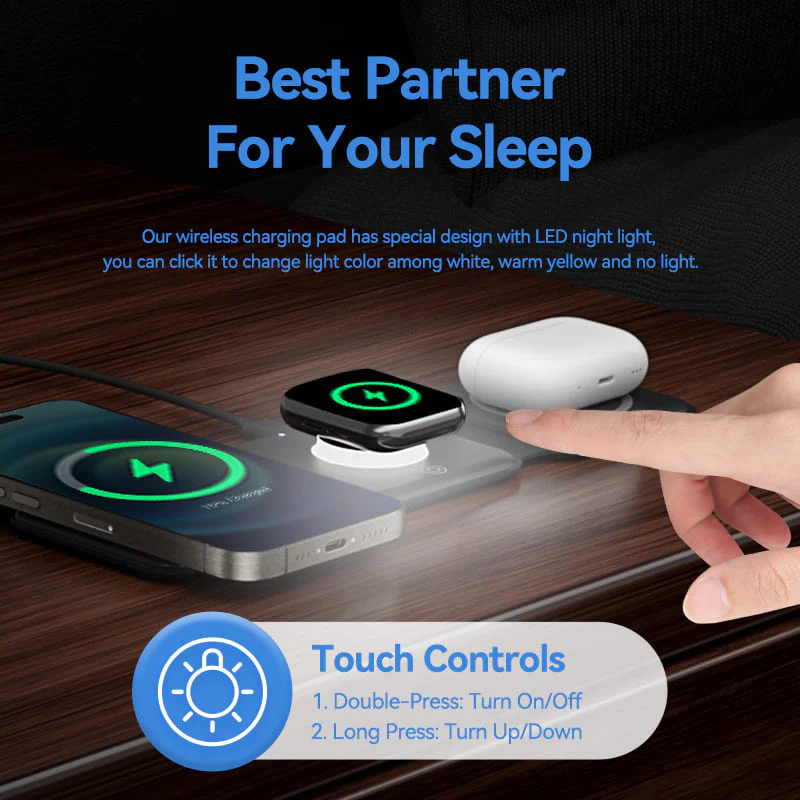 Buy VENTION 3-in-1 15W Wireless Charging Pad with MagSafe and LED Night Light Online in Pakistan - UGREEN PK