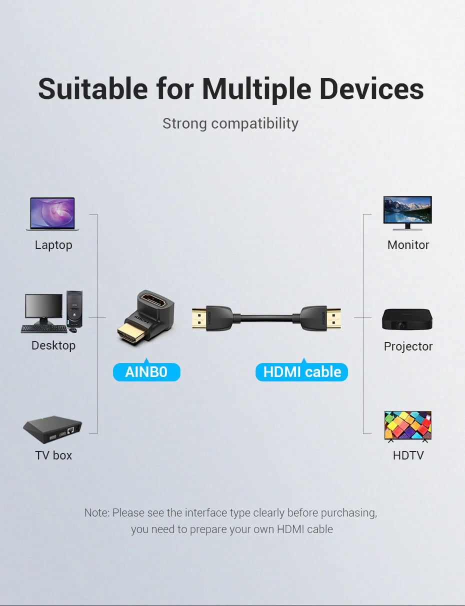 VENTION 4K@60Hz HDMI 270 Degree Male to Female Adapter Black – Gold-Plated Connector Buy VENTION 4K@60Hz HDMI 270 Degree Male to Female Adapter Black – Gold-Plated Connector Online in Pakistan - UGREEN PK