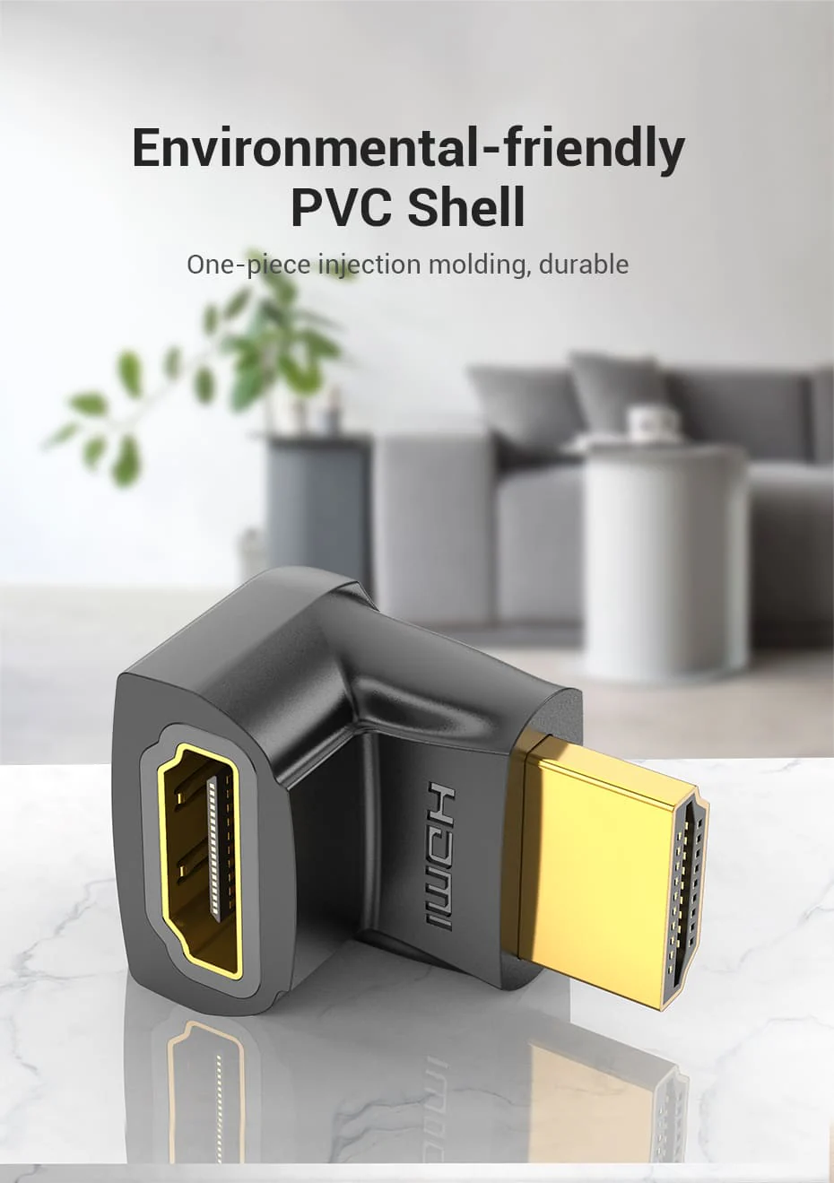 VENTION 4K@60Hz HDMI 270 Degree Male to Female Adapter Black – Gold-Plated Connector Buy VENTION 4K@60Hz HDMI 270 Degree Male to Female Adapter Black – Gold-Plated Connector Online in Pakistan - UGREEN PK