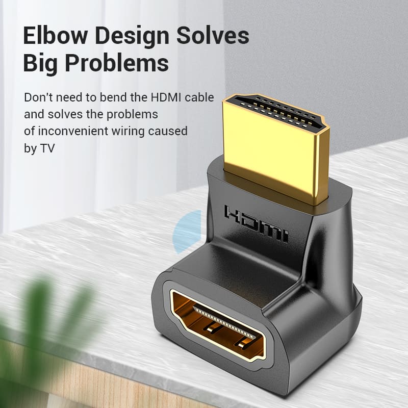 Buy VENTION 4K@60Hz HDMI 270 Degree Male to Female Adapter Black – Gold-Plated Connector Online in Pakistan - UGREEN PK