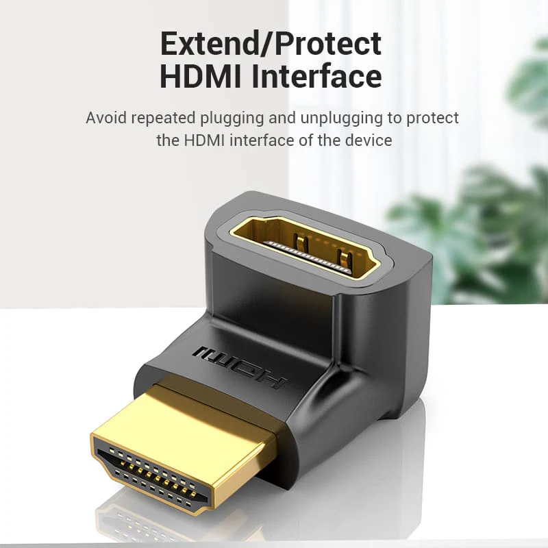 Buy VENTION 4K@60Hz HDMI 270 Degree Male to Female Adapter Black – Gold-Plated Connector Online in Pakistan - UGREEN PK