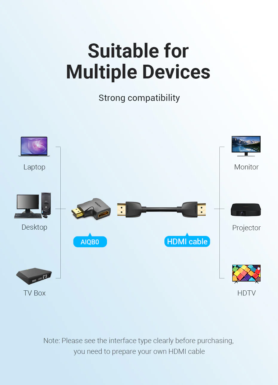 VENTION 4K@60Hz HDMI 270 Degree Male to Female Verticle Flat Adapter Black – Gold-Plated Connector Buy VENTION 4K@60Hz HDMI 270 Degree Male to Female Verticle Flat Adapter Black – Gold-Plated Connector Online in Pakistan - UGREEN PK