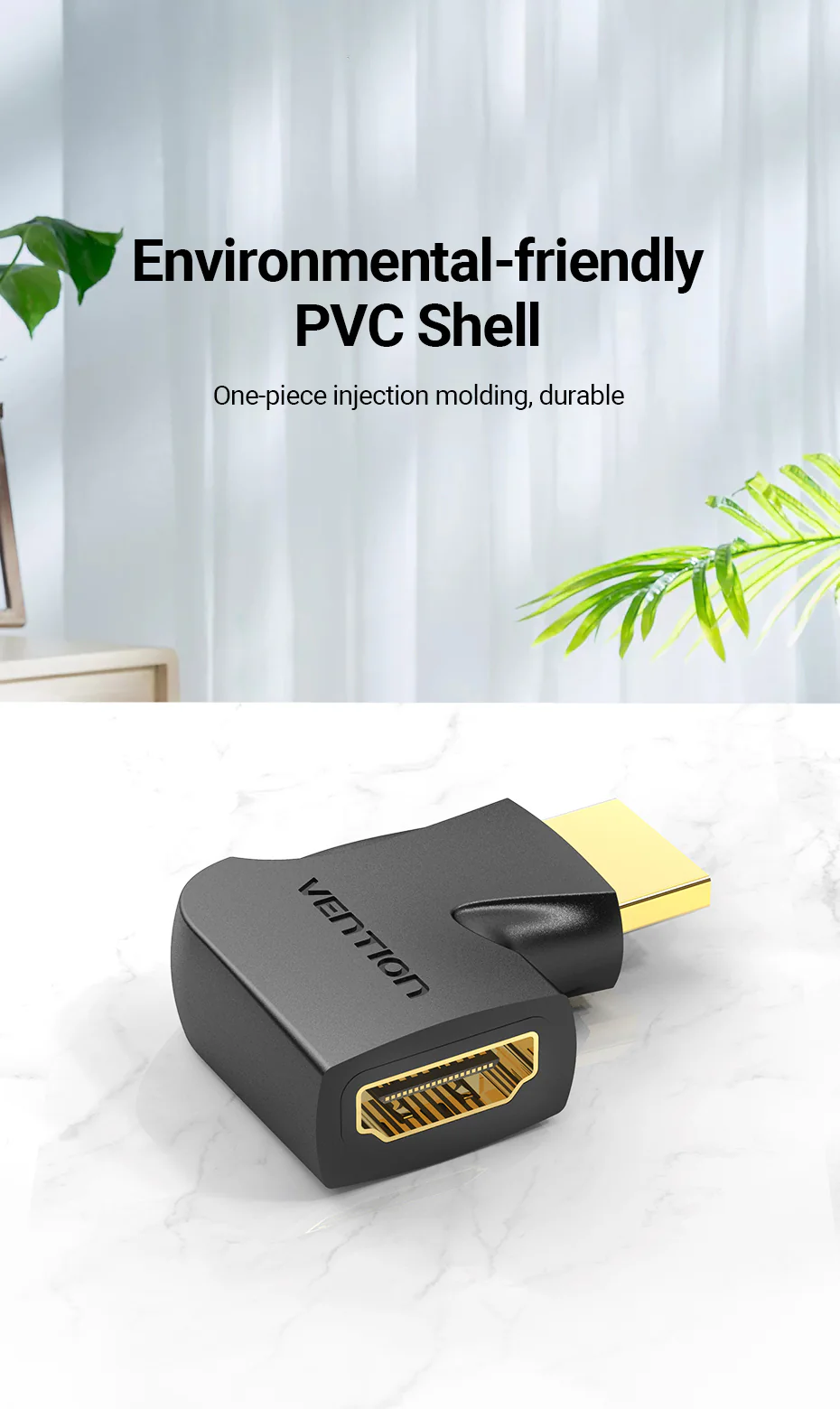 VENTION 4K@60Hz HDMI 270 Degree Male to Female Verticle Flat Adapter Black – Gold-Plated Connector Buy VENTION 4K@60Hz HDMI 270 Degree Male to Female Verticle Flat Adapter Black – Gold-Plated Connector Online in Pakistan - UGREEN PK