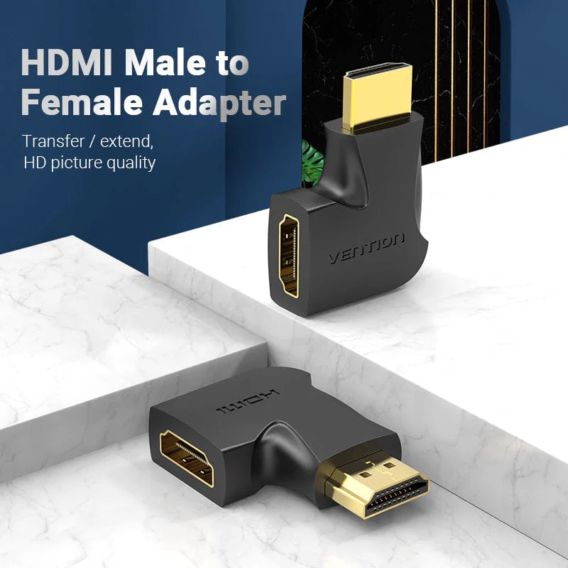 Buy VENTION 4K@60Hz HDMI 90 Degree Male to Female Verticle Flat Adapter Black – Gold-Plated Connector Online in Pakistan - UGREEN PK