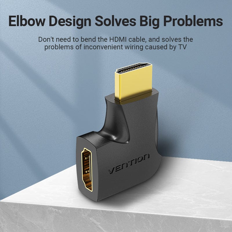 Buy VENTION 4K@60Hz HDMI 90 Degree Male to Female Verticle Flat Adapter Black – Gold-Plated Connector Online in Pakistan - UGREEN PK